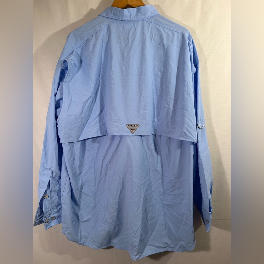 Columbia Bahama UPF 50 Blue Omni Shade Vented Long Sleeve Fishing Shirt Size XXL - Picture 2 of 11